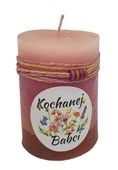 świeczka z koralikami 10 x 6,5cm dla kochanej babci