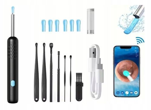 ZESTAW DO USUWANIA WOSKOWINY Z KAMERĄ 8 MEGAPIXELI HD 6 LED ENDOSKOP na Arena.pl