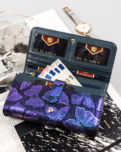 duży portfel damski ze skóry naturalnej na zatrzask - peterson na Arena.pl