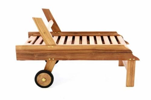 Regulowany leżak z drewna tekowego z kółkami, składany 200m na Arena.pl