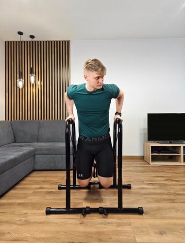 STABILNE STALOWE PORĘCZE DO DIPÓW ćwiczeń pompek, dipy WYSOKIE 90cm KUDDA na Arena.pl
