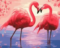 Malowanie Po Numerach 40 X 50 Cm Różowe Flamingi
