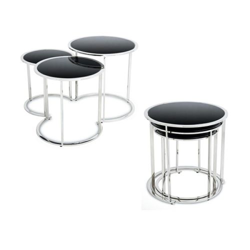 Komplet 3 stolików Vane Silver Black na Arena.pl