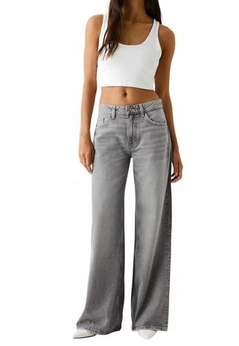 BERSHKA SPODNIE SZARE R.36 na Arena.pl