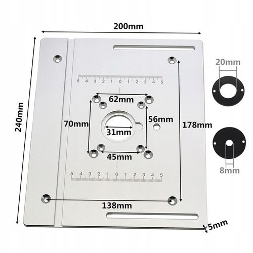 ALUMINIOWA PŁYTA DO STOŁU FREZARKI Z PROWADNICĄ UKOŚNĄ I PŁOTEM PROFESJONAL na Arena.pl