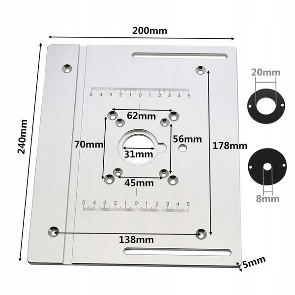 ALUMINIOWA PŁYTA DO STOŁU FREZARKI Z PROWADNICĄ UKOŚNĄ I PŁOTEM PROFESJONAL zdjęcie 4