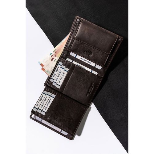 męski portfel ze skóry naturalnej z zakładkami na karty - rovicky na Arena.pl