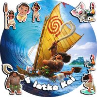 OPŁATEK NA TORT 20CM - VAIANA MOANA BAJKA + IMIĘ + ! 15CM 18CM