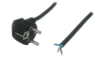 POS AC cable CEE7/7-YJ-03-90?[16A]-tinned ends H05VV-F3G1,5 L=3000 black