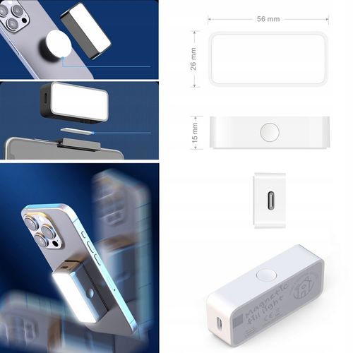 Magnetyczna lampa do selfie do telefonu, kompatybilna z Magsafe iPhone, na Arena.pl