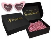 Pudełko box czy zostaniesz ŚWIADKOWĄ prezent dla Świadkowej czarne