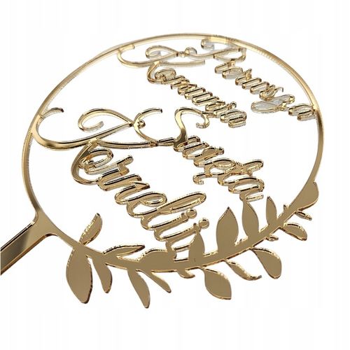 Topper na komunię z imieniem złoty Pierwsza Komunia IMIĘ złote lustro tort na Arena.pl