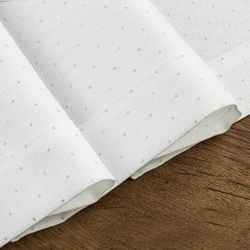 Obrus dekoracyjny ELLEN 85x85 Eurofirany biały w srebrne kropki na Arena.pl