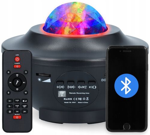 PROJEKTOR GWIAZD RZUTNIK NIEBA LAMPKA NOCNA LED GŁOŚNIK BLUETOOTH + PILOT na Arena.pl