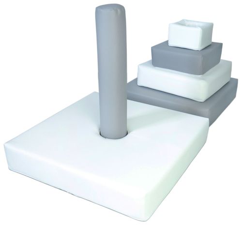 Zestaw 6 klocków piankowych Piramida (biały,szary) na Arena.pl