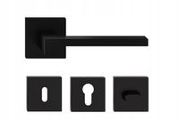 KLAMKA DRZWIOWA SAPHIRE KOLOR CZARNY KOMPLET ROZET