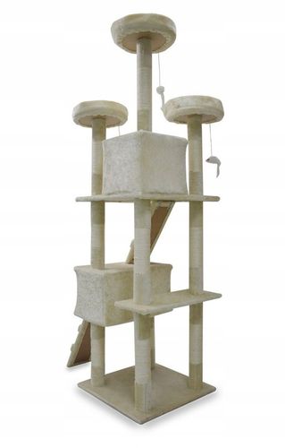 Wysoki Drapak dla Kota Drzewko 170cm Domek Beż na Arena.pl