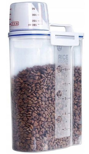 POJEMNIK PUDEŁKO na KARMĘ z MIARKĄ dla PSA KOTA 2L na Arena.pl