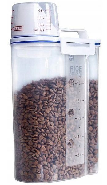 POJEMNIK PUDEŁKO na KARMĘ z MIARKĄ dla PSA KOTA 2L zdjęcie 13