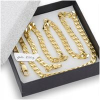 POZŁACANY GRUBY ŁAŃCUCH ŁAŃCUSZEK MĘSKI PANCERKA 55 CM DLA MĘŻCZYZNY+GRATIS