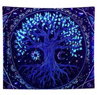 Dekoracja ŚCIENNA UV OBRAZ Fluorescencyjny ODBLASK 150cm XXL Drzewo