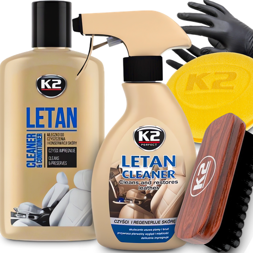 ZESTAW DO CZYSZCZENIA SKÓRY K2 LETAN PŁYN MLECZKO APLIKATOR SZCZOTKA na Arena.pl