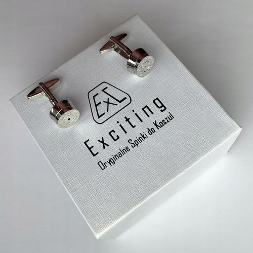 Spinki do mankietów EXC Nabój Naboje Łuski Shot Gun dla myśliwego żołnierza na Arena.pl