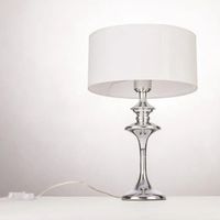 Klasyczna LAMPA stołowa ABU DHABI T01413WH Cosmolight abażurowa LAMPKA biurkowa stojąca do przedpokoju biała