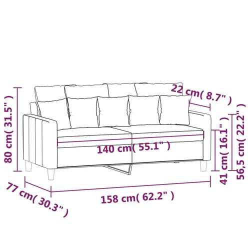 Sofa 2-osobowa, brązowa, 140 cm, tapicerowana aksamitem na Arena.pl