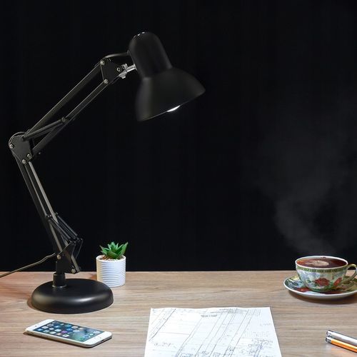 LAMPKA Biurkowa Szkolna do Czytania Nocna Kreślarska Czarna LED E27 na Arena.pl