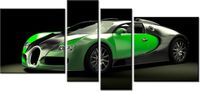 120CM 55 OBRAZ 4 ELEM ZIELONE BUGATTI VEYRON ŚCIENNY