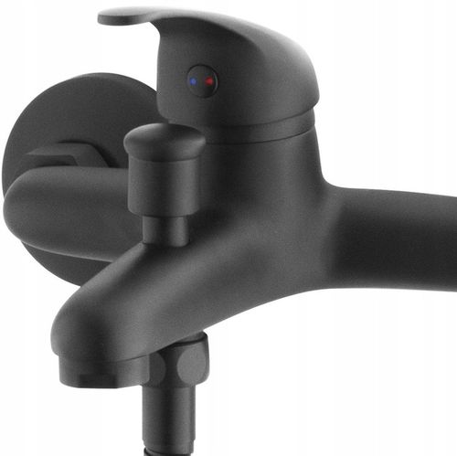 Bateria wannowa ścienna z prysznicem czarna kran do wanny wąż słuchawka na Arena.pl