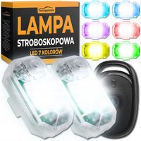 Bezprzewodowa Lampa Stroboskopowa LED Mocny Biały + Kolor 2 szt. Pilot
