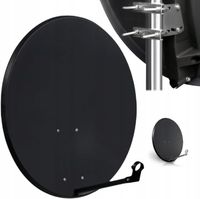 ANTENA SATELITARNA CZASZA TALERZ GRAFIT STALOWA MOCNA FULL HD 4K CORAB 80CM