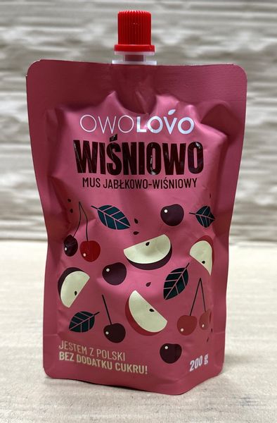 Owolovo Wiśniowo Mus jabłkowo-wiśniowy 200g zdjęcie 1