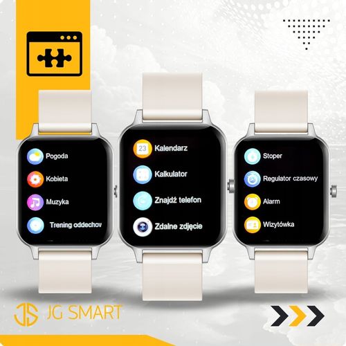 SMARTWATCH ZEGAREK DAMSKI ROZMOWY MENU PL PULS SMART WATCH SREBRNY 2 PASKI na Arena.pl