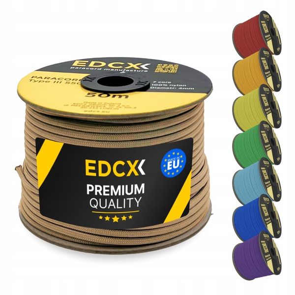 Linka EDCX 4mm Paracord 550 - (Tan, 50 m) zdjęcie 1