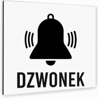 Tabliczka DIBOND NAPIS DZWONEK BIAŁA Tablica nierdzewna NADRUK UV PIKTOGRAM
