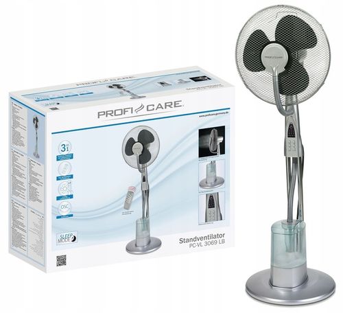Podłogowy wentylator stojący z nawilżaczem i pilotem 3 w 1 ProfiCare PC-VL na Arena.pl