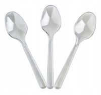 ŁYŻECZKI przeźroczyste SZTUĆCE transparentne 50SZT