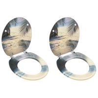 Deski sedesowe, 2 szt., MDF, motyw plaży