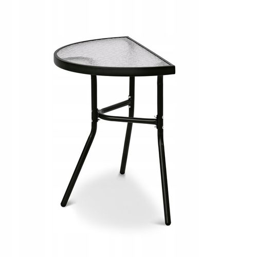 Stolik Metalowy Półokrągły ze Szklanym Blatem Hartowanym do Balkonu Taras na Arena.pl