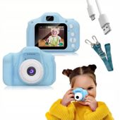 APARAT CYFROWY FOTOGRAFICZNY DLA DZIECI 1080p OBUDOWA KOTEK GRY NIEBIESKI