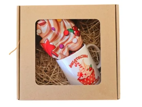 PREZENT ZESTAW DLA ŻONY DZIEWCZYN ŚWIĄTECZNY KUBEK+ KOSZULKA POD choinkę na Arena.pl