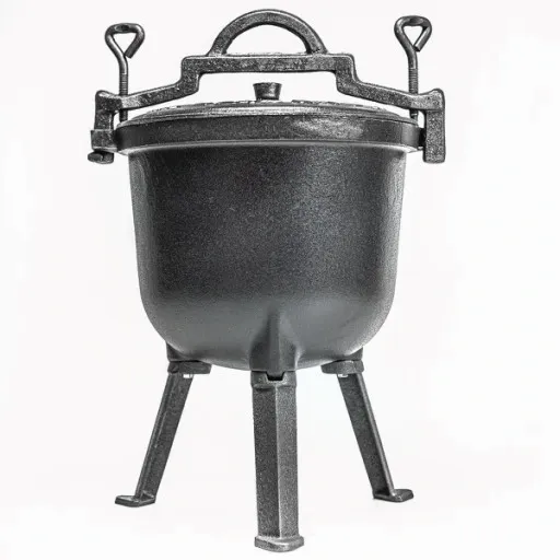 KOCIOŁEK ŻELIWNY GARNEK MYŚLIWSKI 8L NA OGNISKO CIĘŻKI + GRATIS zdjęcie 4