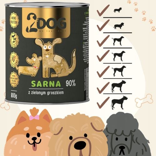 MOKRA KARMA DLA PSA SARNA 800 g MONOPROTEINOWA HIPOALERGICZNA Z BŁONNIKIEM na Arena.pl