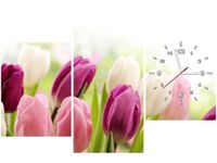 60CM 90 ZEGAR 3 ELEM SOCZYSTE TULIPANY ŚCIENNY