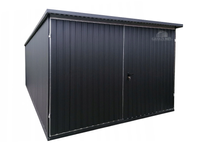 Garaż Blaszany 3x5 Brama dwuskrzydłowa - Antracyt - Spad w tył GB176