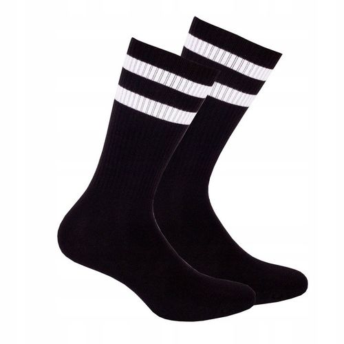 SKARPETY MŁODZIEŻOWE PASKI 42-44 whiteblack na Arena.pl