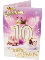karta na 10 urodzinki seria korona  rd10-013